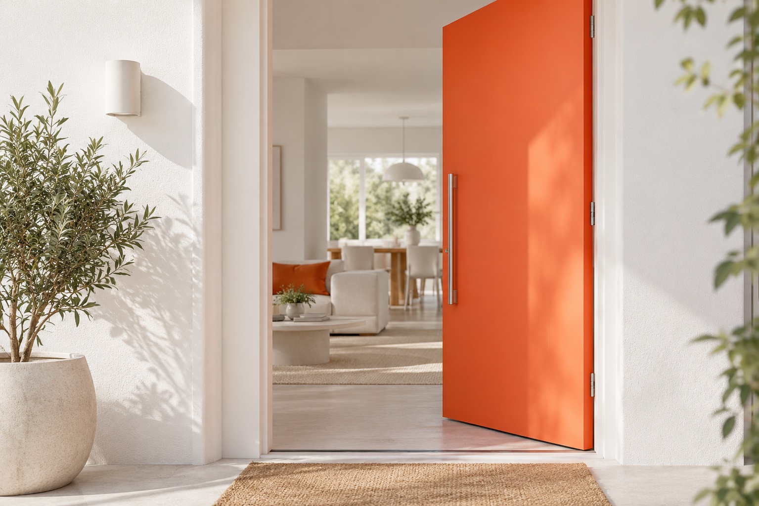 A front door held open at an Open Home